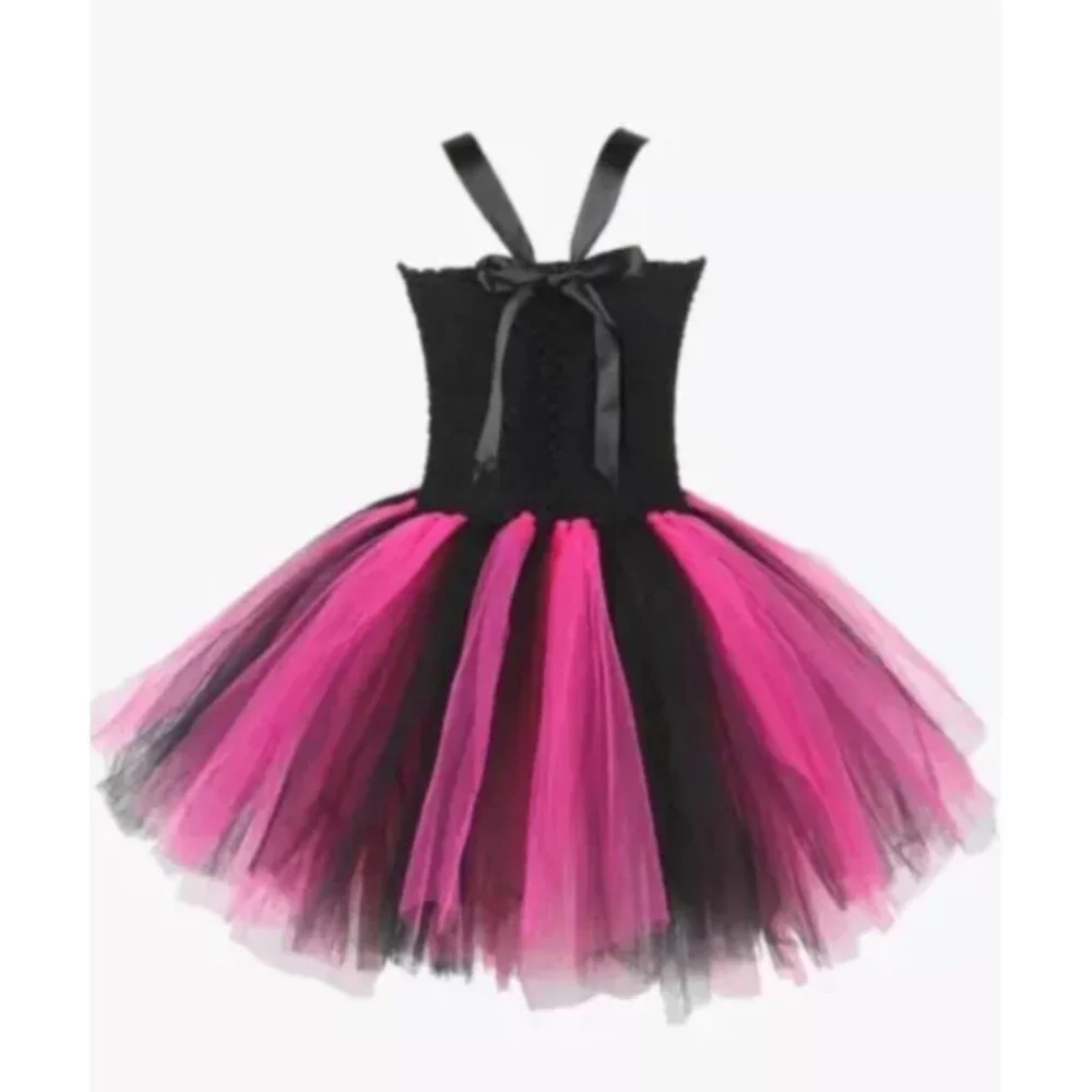 O'Cocolour Girls' Tutu Tulle & Knit Skeleton Costume‎ Halloween SZ Large(5-7yrs)